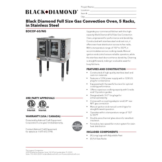 BDCOF-60/NG Spec Sheet