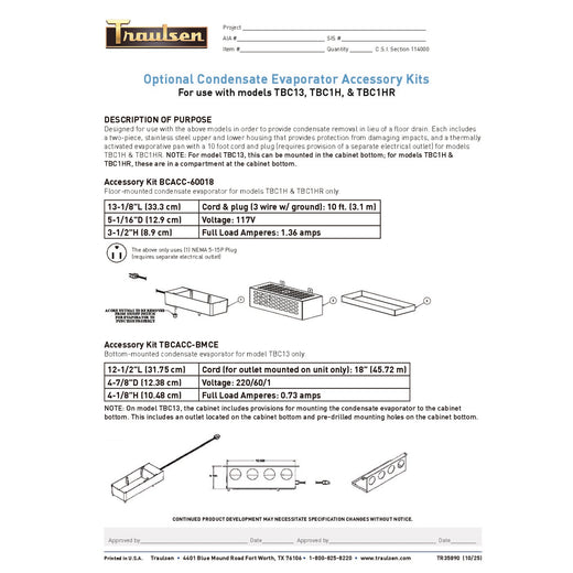 Condensate Evaporator Accessory Kits