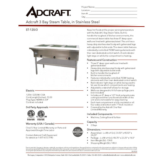 ST-120/3 Spec Sheet