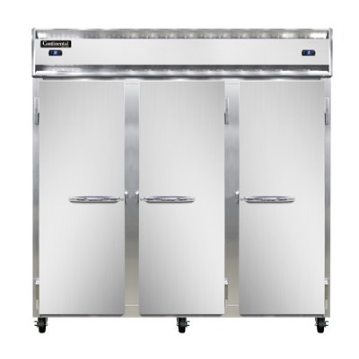 Continental Refrigerator 3RRFNSA 78-Inch Refrigerator / Freezer — 3 Doors, Stainless Steel Exterior
