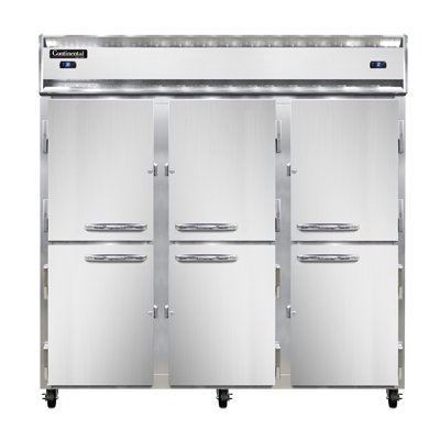 Continental Refrigerator 3RRFNSSHD 78-Inch Refrigerator / Freezer — 6 Doors, Stainless Steel Exterior