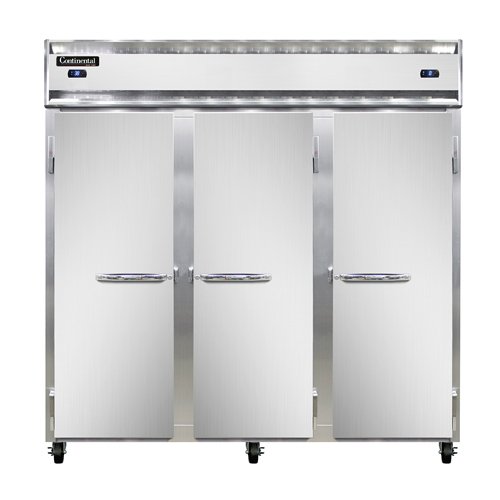 Continental Refrigerator 3RRFN 78-Inch Refrigerator / Freezer — 3 Doors, Stainless Steel Front