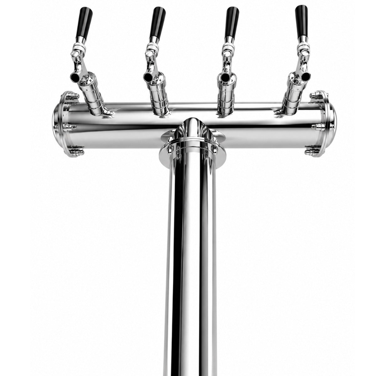 Coldline CDD-48-4T 48" Black 4 Tap Refrigerated Direct Draw Beer Dispenser