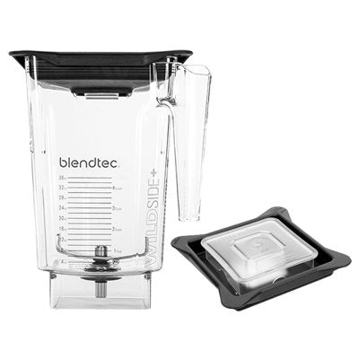 Blendtec 40-710-08 WildSide+ jar with lid, front view, second lid shown beside it