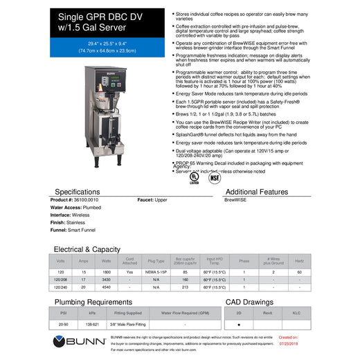 Spec Sheet