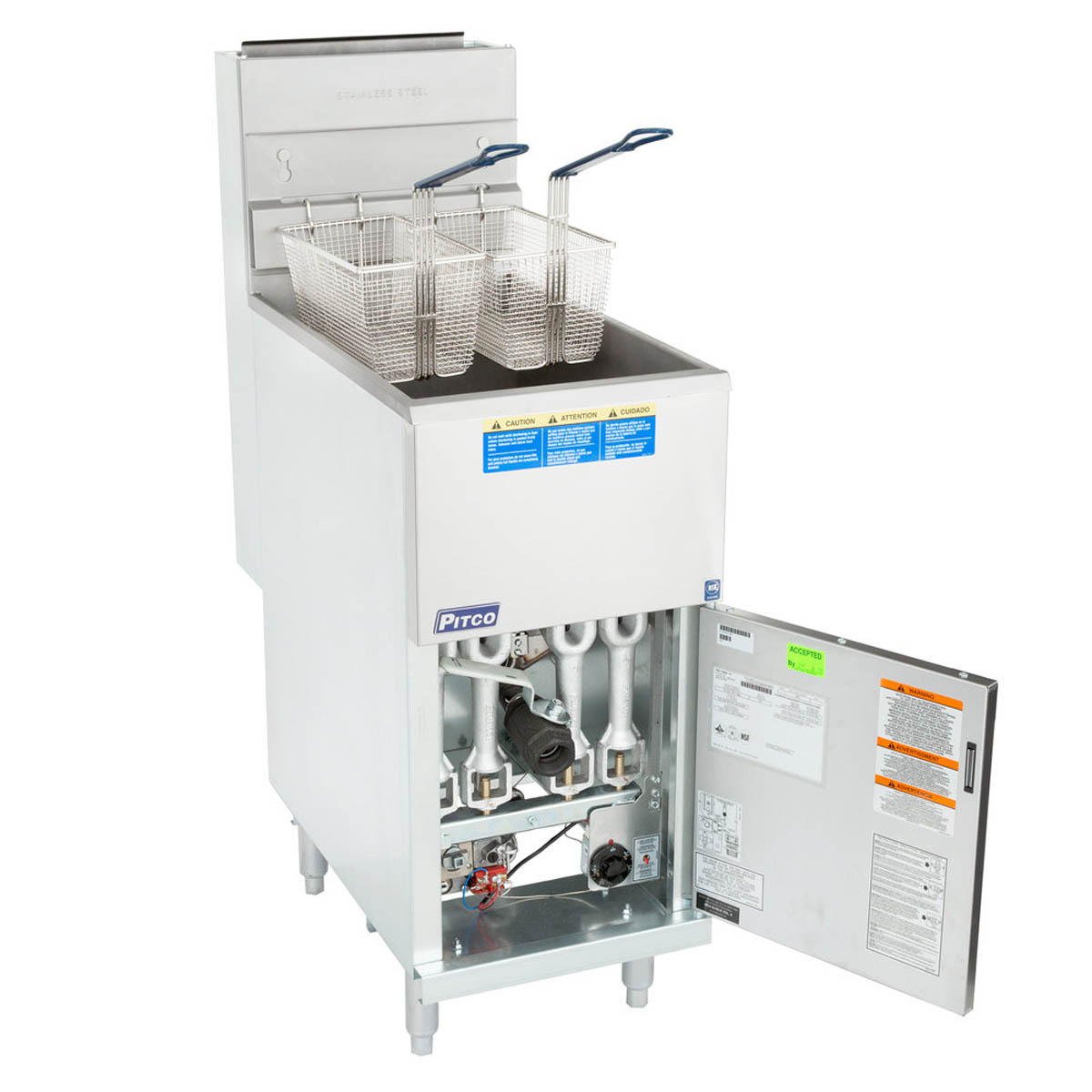 Pitco 45C+S 42 - 50-lb Commercial Gas Fryer — Millivolt Controls