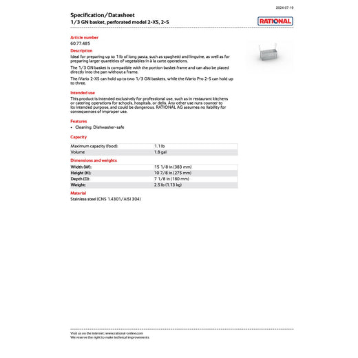Spec Sheet