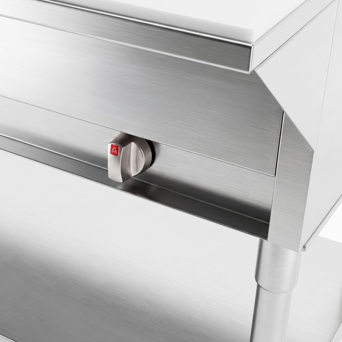 Prepline GST74-5O gas steam table, burner control knob close-up (representative image)
