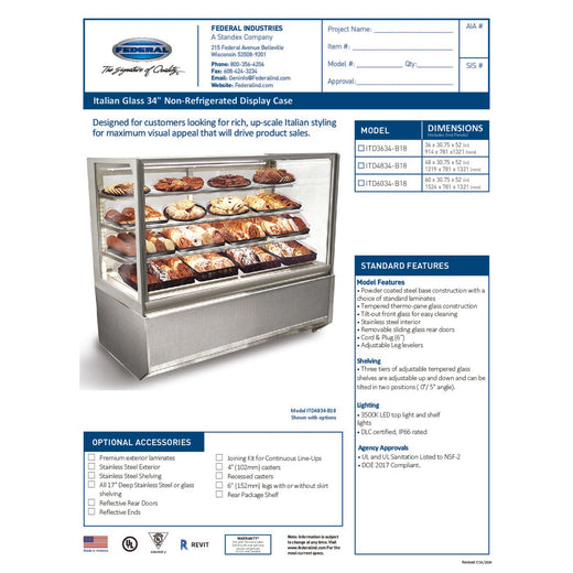 ITD4834-B18 Spec Sheet