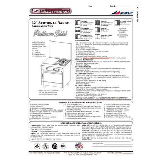 Product Family Spec Sheet