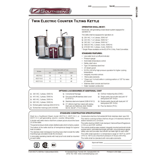 Spec Sheet