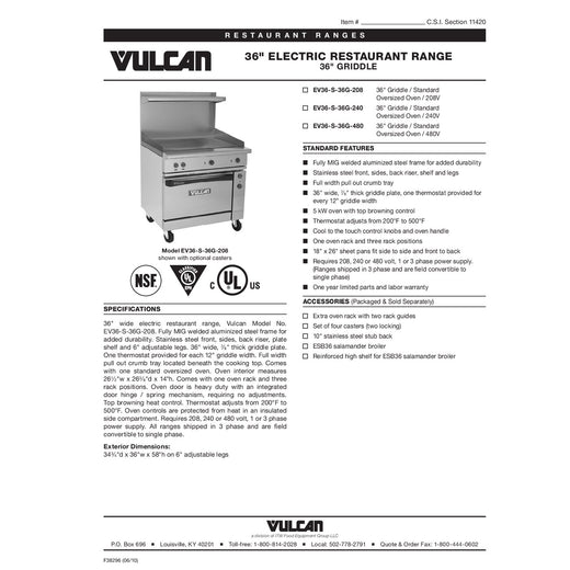 Spec Sheet