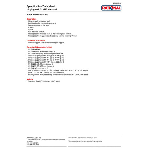 Spec Sheet