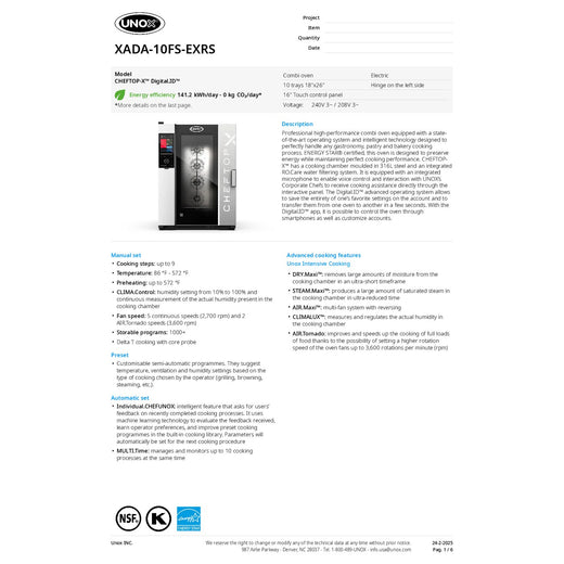 Spec Sheet