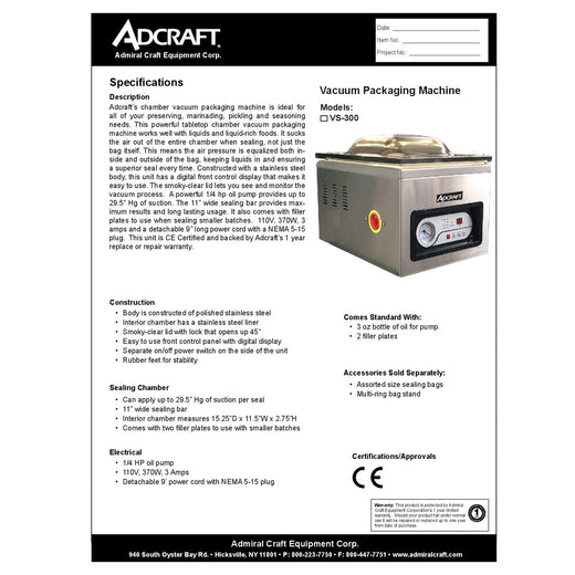 VS-300 Spec Sheet