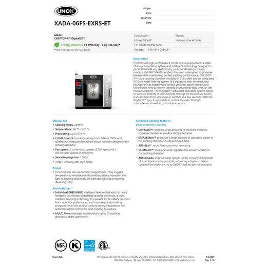 Spec Sheet