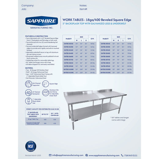 Spec Sheet