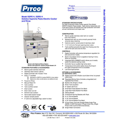 Spec Sheet