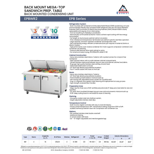 Spec Sheet