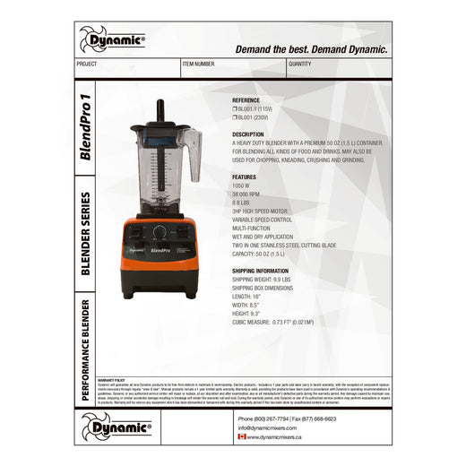 Spec Sheet