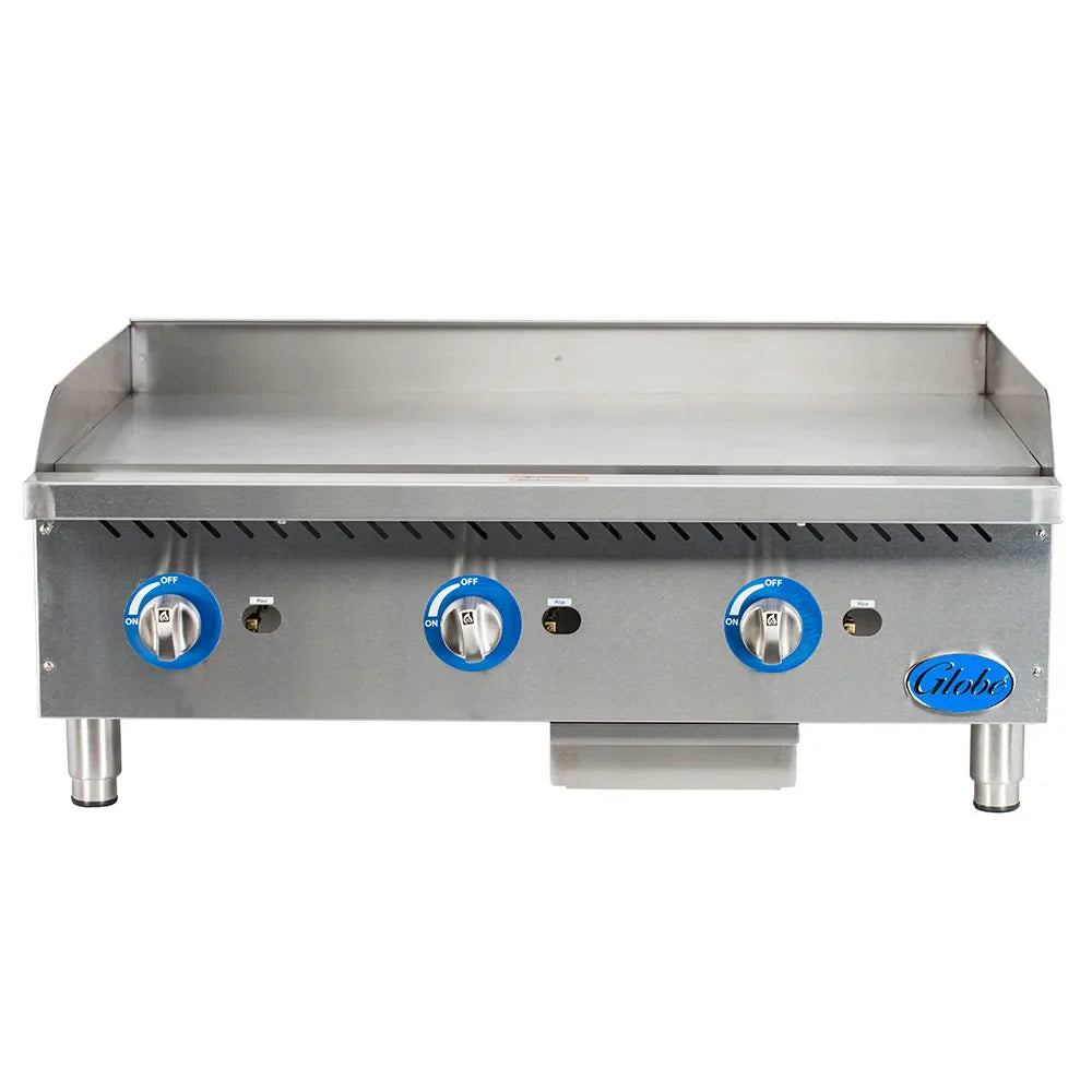Globe  GG36G 36" Counter Top Natural Gas Griddle with Manual Controls