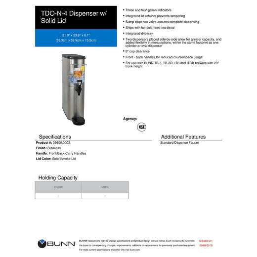 Spec Sheet