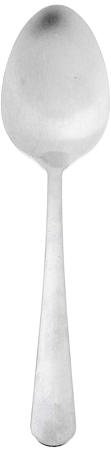 Winco 0002-03 7" Windsor Flatware 18/0 Stainless Steel Dinner Spoon, Vibro Finish - 1 Dozen