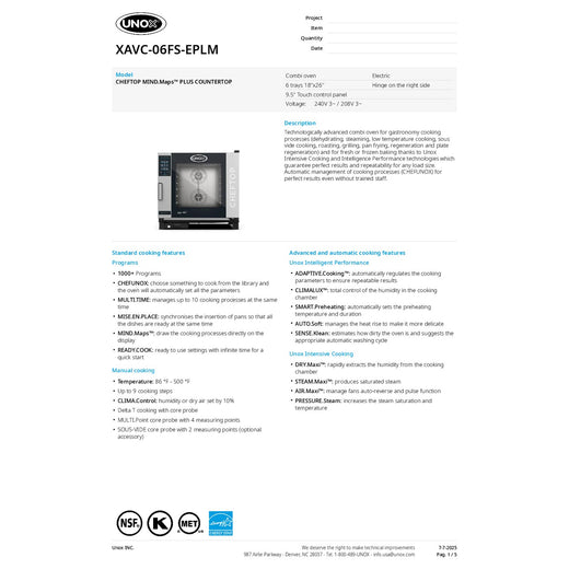 Spec Sheet