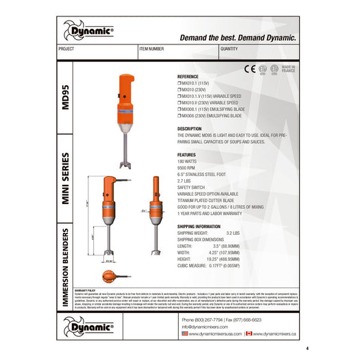 Spec Sheet