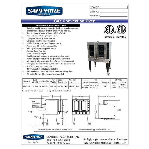 Spec Sheet