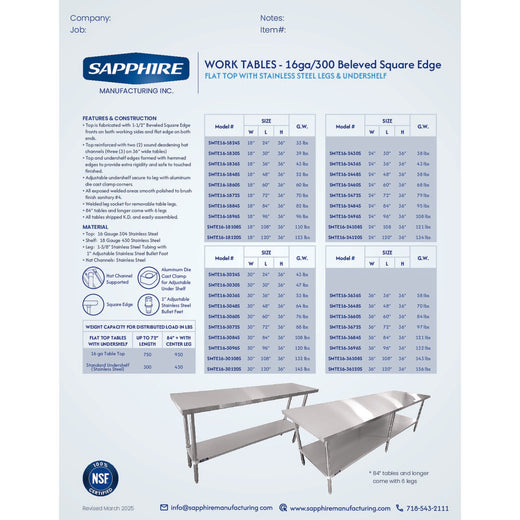 Spec Sheet