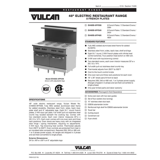 Spec Sheet
