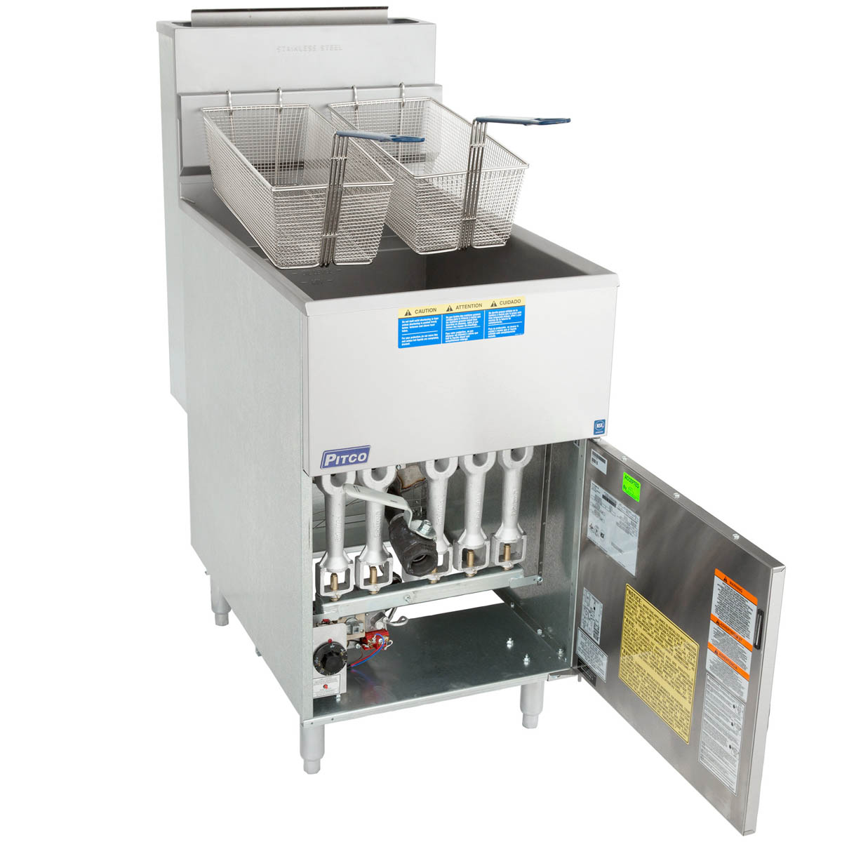 Pitco 65C+S 65 - 80-lb Commercial Gas Fryer — Millivolt Controls