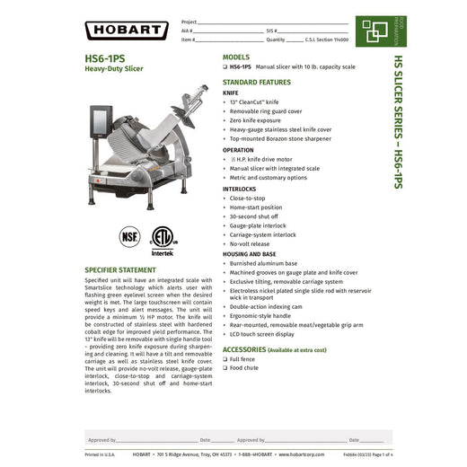 Spec Sheet