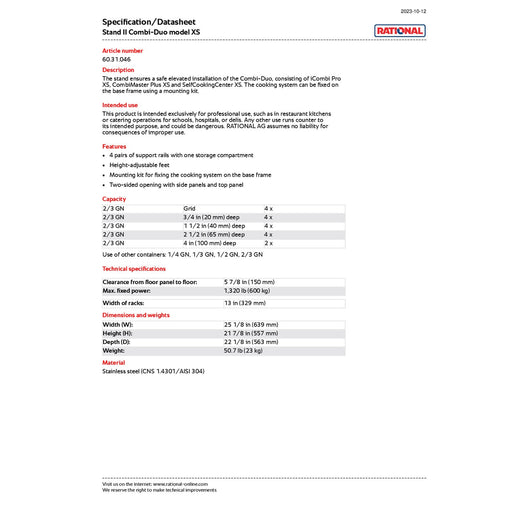 Spec Sheet