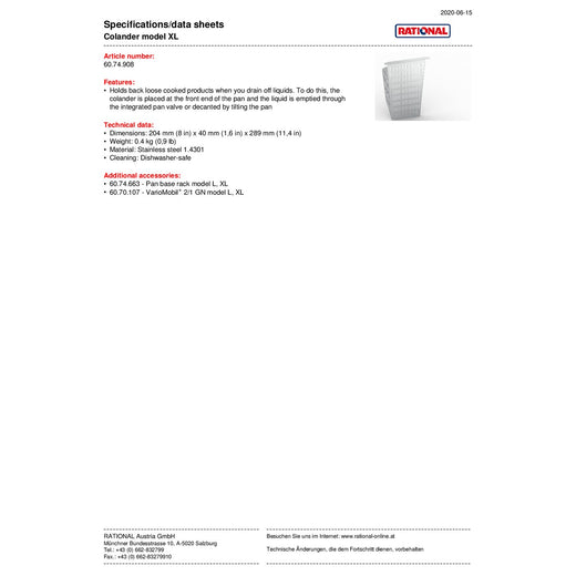 Spec Sheet