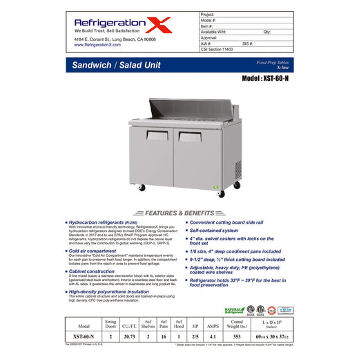 XST-60-N Spec Sheet