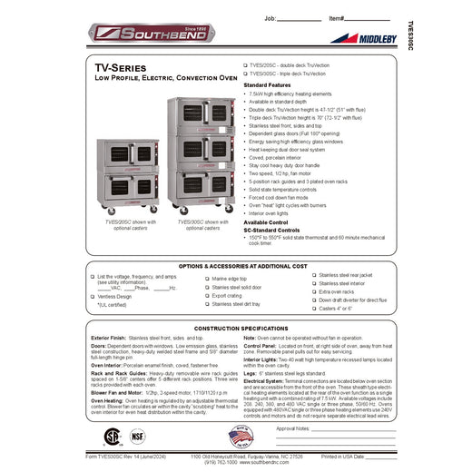 Product Family Spec Sheet