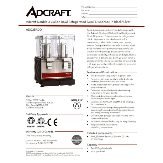 ADC2BRDD Spec Sheet