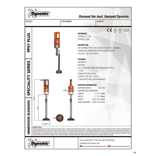 Spec Sheet