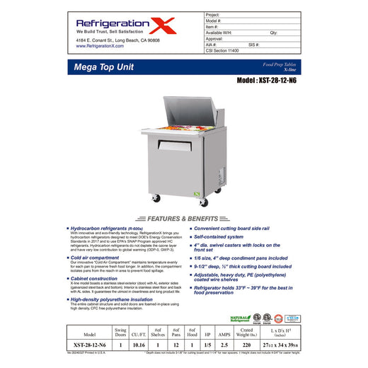XST-28-12-N6 Spec Sheet