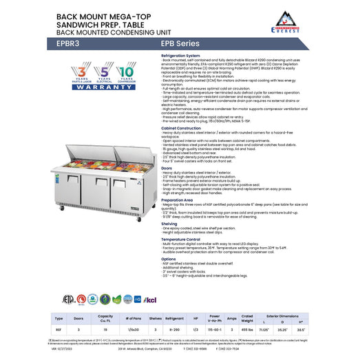 Spec Sheet
