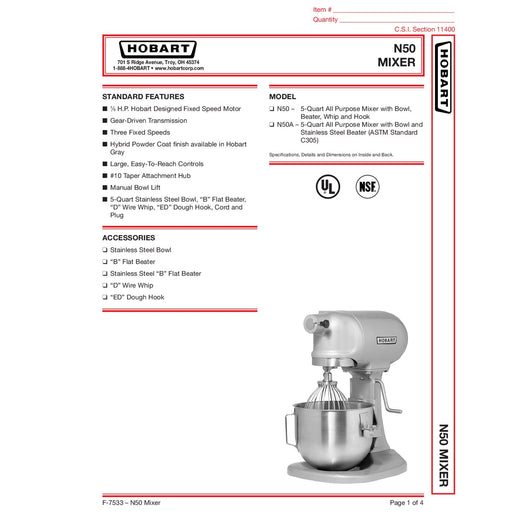 Spec Sheet