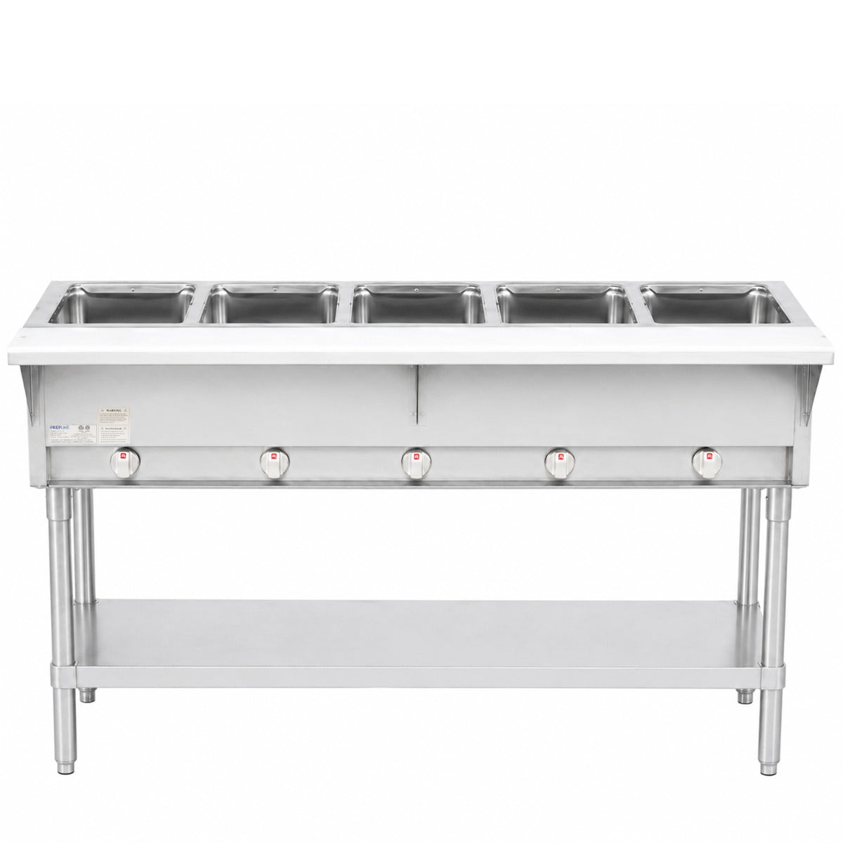 Prepline GST74-5O gas steam table, front view