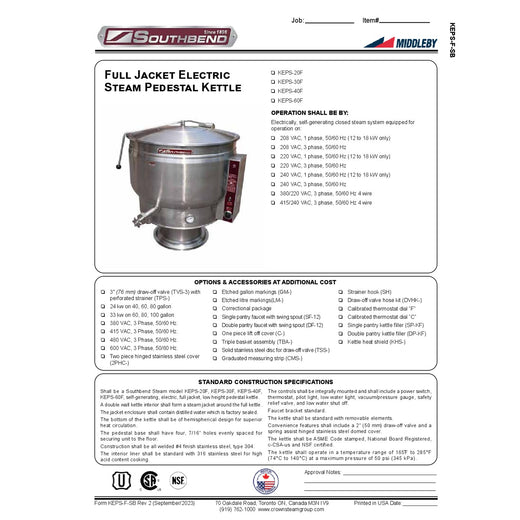 Spec Sheet