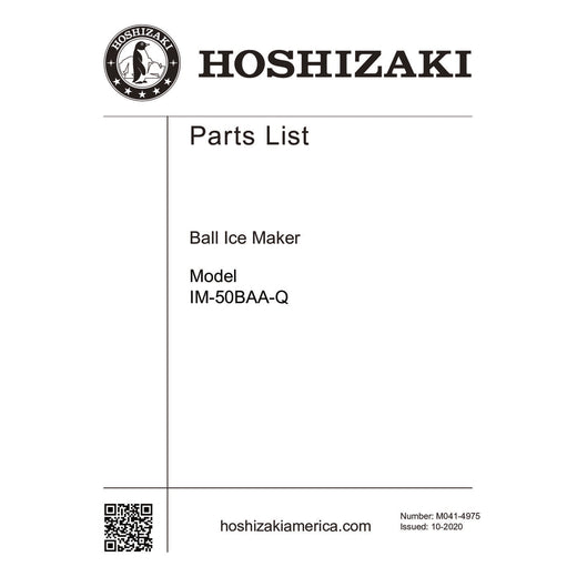 Hoshizaki IM-50BAA-Q Parts Manual