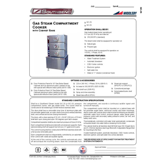 Spec Sheet