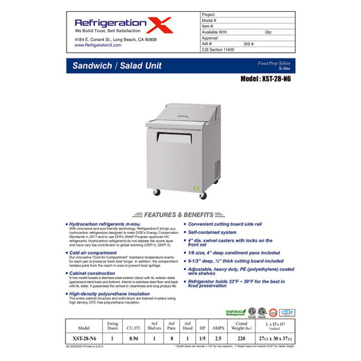 XST-28-N6 Spec Sheet