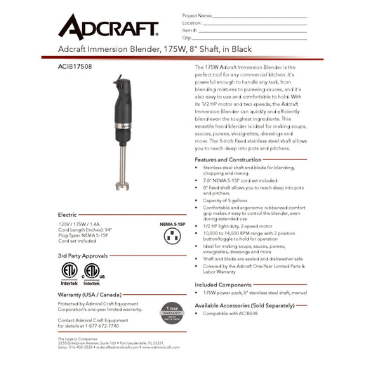 ACIB17508 Spec Sheet