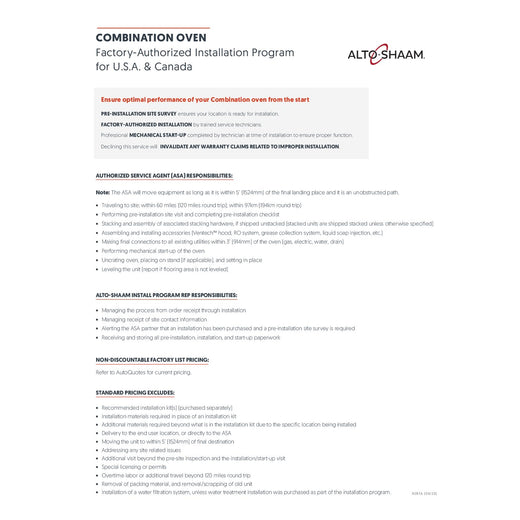 9287 Factory-Authorized Combi Install Program